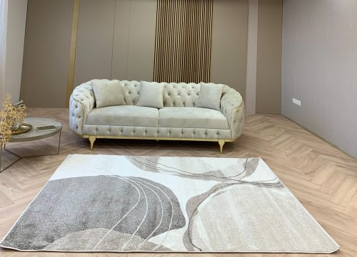 Madrid 5868 s pruhovaným vzorom, béžový set kobercov 80 cm