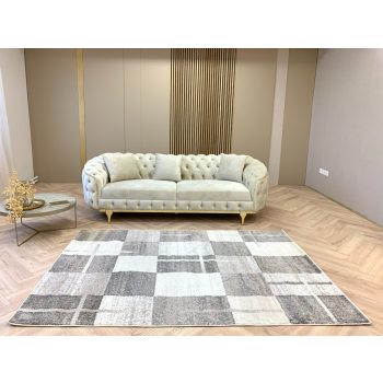   Madrid 5107 so štvorcovými vzormi, béžový set kobercov 80 cm