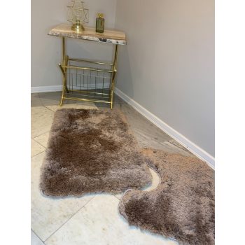   Heaven hnedý dvojdielný kúpeľňový set kobercov 50x80 cm 