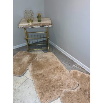   Heaven béžový trojdielný kúpeľňový set kobercov 50x80 cm 