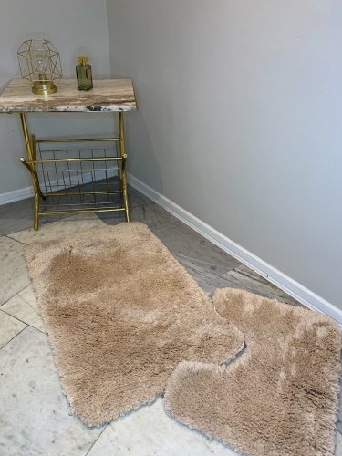 Heaven béžový dvojdielný kúpeľňový set kobercov 50x80 cm 