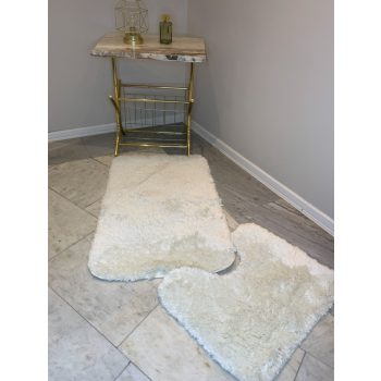   Heaven krémový dvojdielný kúpeľňový set kobercov 50x80 cm 