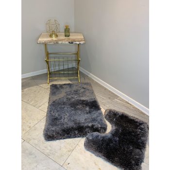   Heaven tmavosivý dvojdielný kúpeľňový set kobercov 50x80 cm 