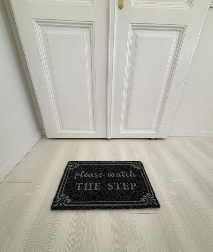 'Please watch the step' antracitová rohož na nečistoty 40x70 cm