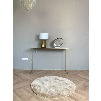 Stockholm mäkký okrúhly béžový shaggy koberec 67x67