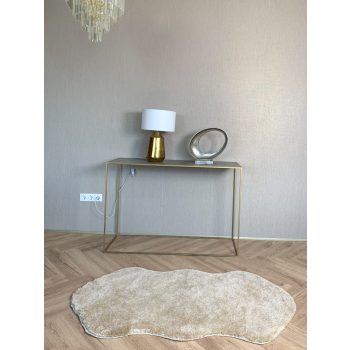 Stockholm mäkký oválny béžový shaggy koberec 67x110