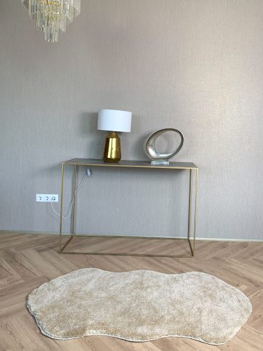 Stockholm mäkký oválny béžový shaggy koberec 67x110