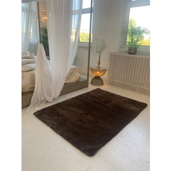 Stockholm mäkký hnedý shaggy koberec 67x220