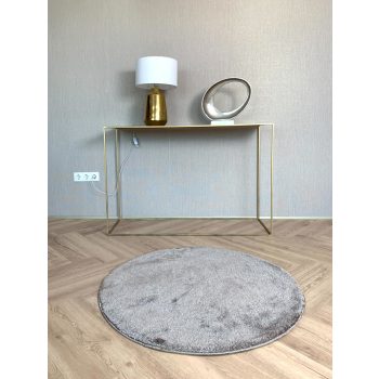 Stockholm mäkký okrúhly tmavosivý shaggy koberec 67x67