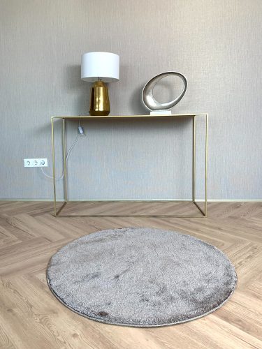 Stockholm mäkký okrúhly tmavosivý shaggy koberec 100x100