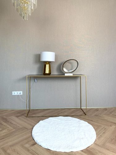 Stockholm mäkký okrúhly biely shaggy koberec 100x100