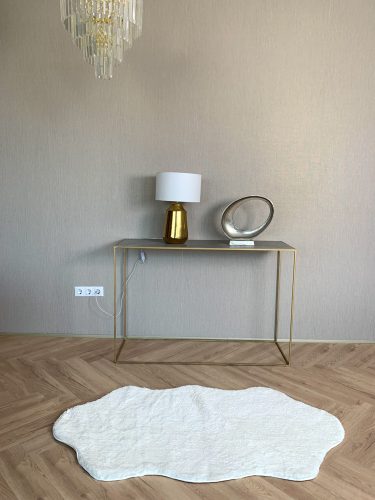 Stockholm mäkký oválny biely shaggy koberec 67x110